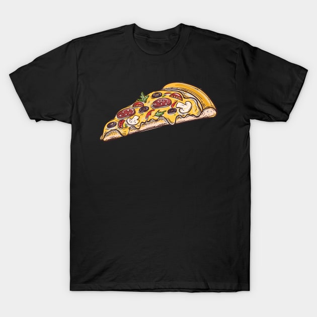 Italian Pizza Napoles Sketch T-Shirt by InkyArt